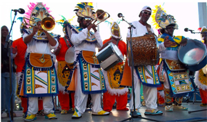 A Junkanoo Rush of costumed marchers is a highlight of the festival.